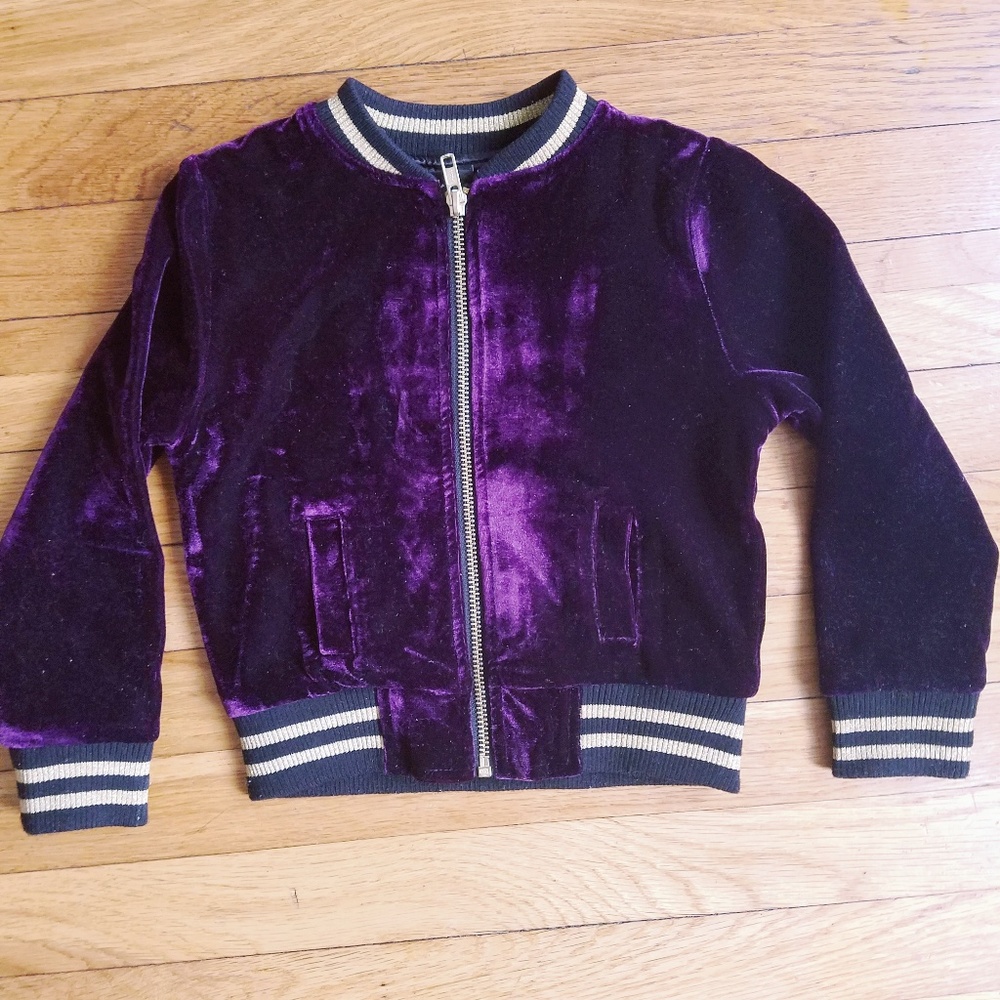 Purple velvet bomber